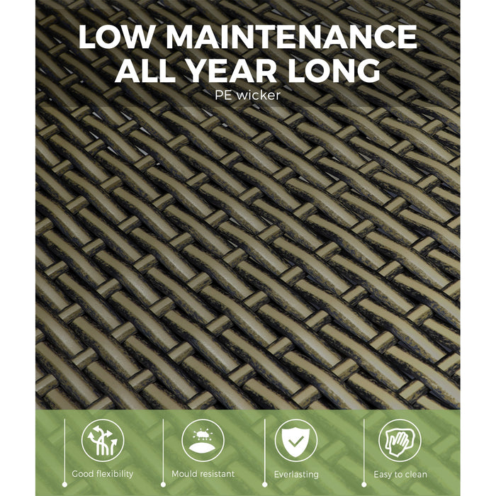 2 Sun Lounge Outdoor Wicker Lounger Patio Furniture Rattan Garden Recliners