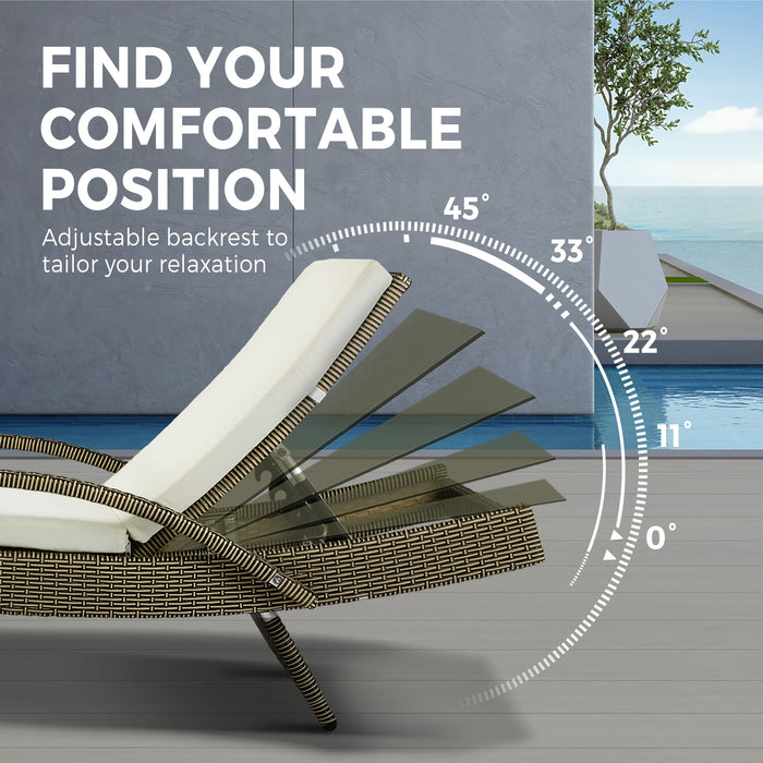 2 Sun Lounge Outdoor Wicker Lounger Patio Furniture Rattan Garden Recliners