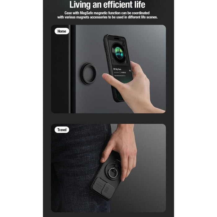 Slide Camera Protection Magnetic Back Cover for Iphone 15