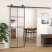 Sliding Door Black 76x205 Cm Esg Glass and Aluminium Opolll