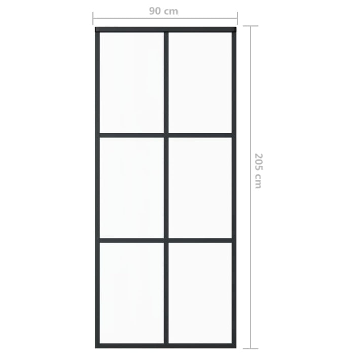 Sliding Door Esg Glass And Aluminium 90x205 Cm Black Opobox