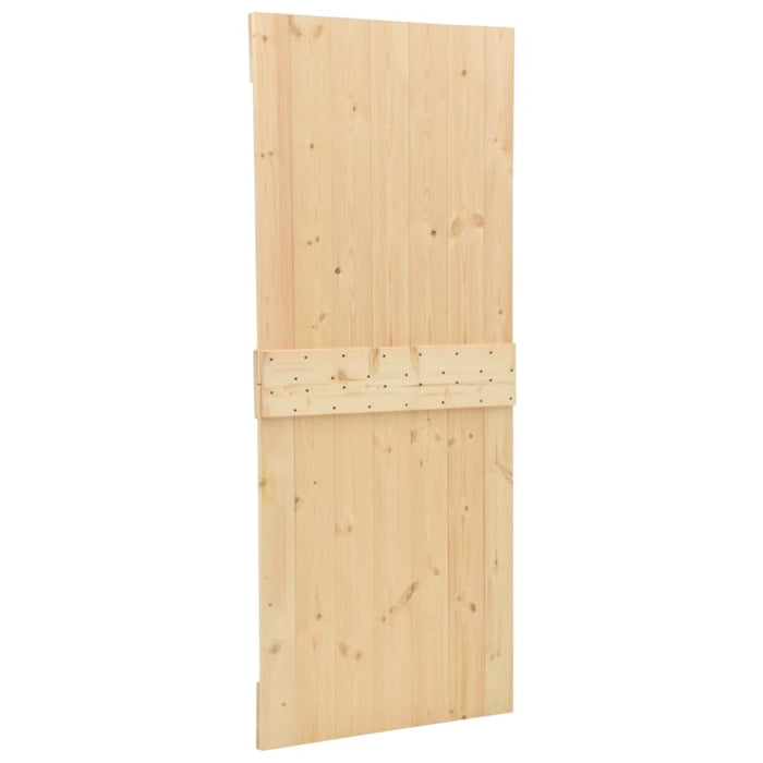 Sliding Door with Hardware Set 80x210 Cm Solid Pine Wood