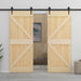 Sliding Door with Hardware Set 80x210 Cm Solid Pine Wood