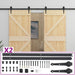 Sliding Door With Hardware Set 80x210 Cm Solid Pine Wood