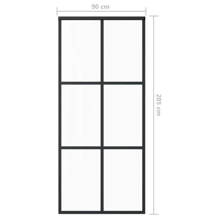 Sliding Door With Hardware Set Esg Glass&aluminium 90x205