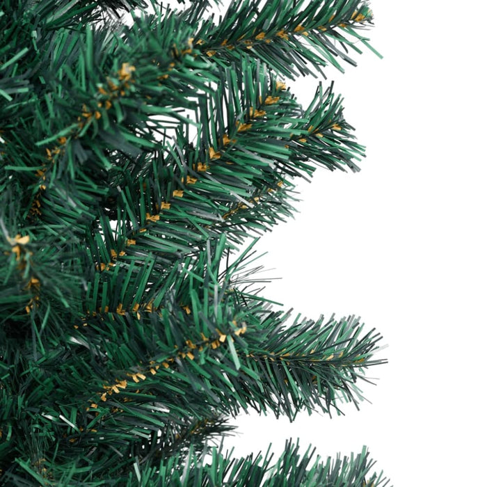 Slim Artificial Christmas Tree With Leds&ball Set Green 150