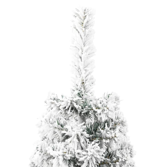 Slim Artificial Half Christmas Tree with Flocked Snow 150