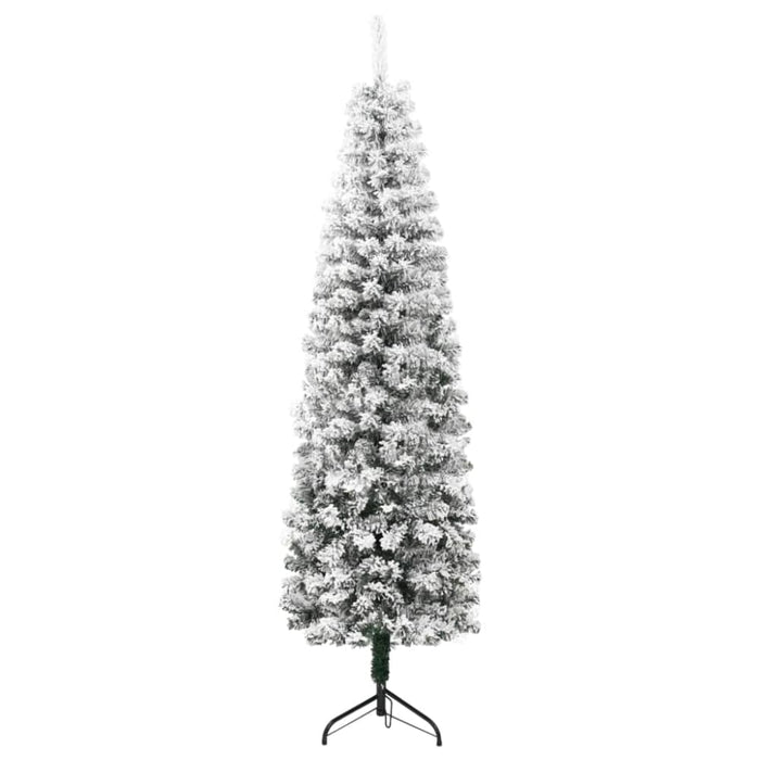 Slim Artificial Half Christmas Tree with Flocked Snow 150