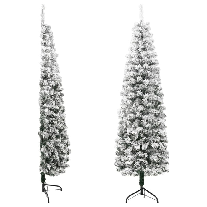 Slim Artificial Half Christmas Tree with Flocked Snow 150