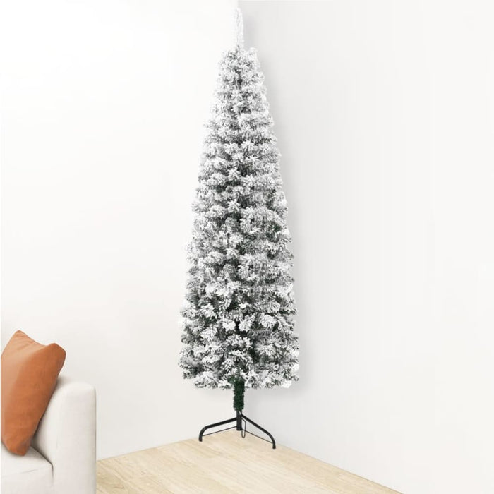 Slim Artificial Half Christmas Tree with Flocked Snow 150