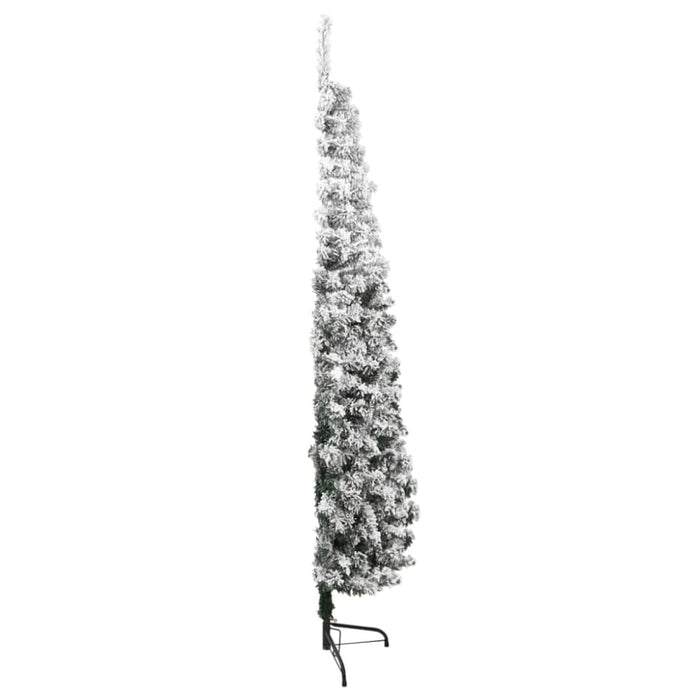 Slim Artificial Half Christmas Tree with Flocked Snow 210