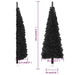 Slim Artificial Half Christmas Tree with Stand Black 150 Cm