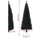 Slim Artificial Half Christmas Tree with Stand Black 180 Cm