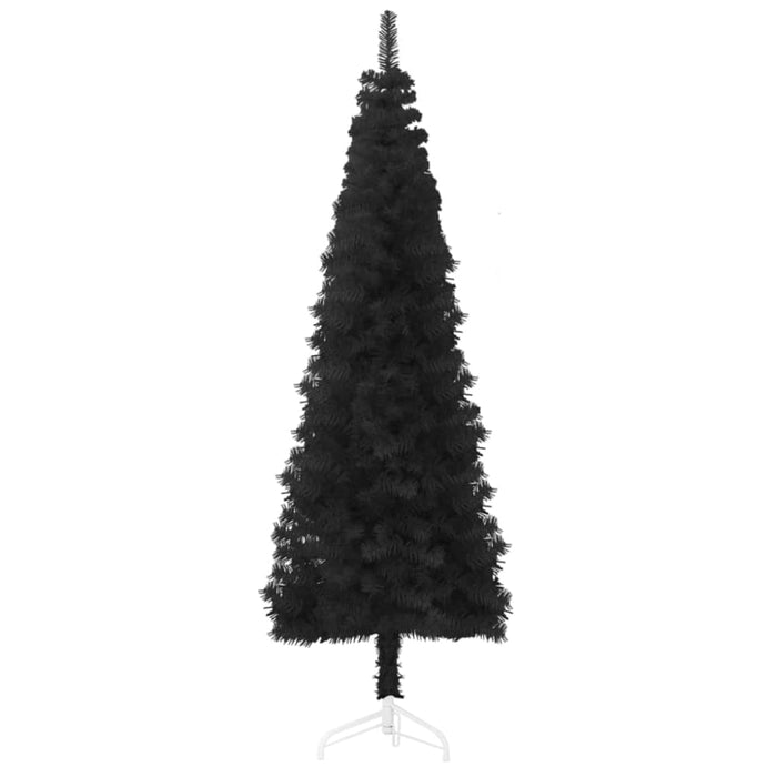 Slim Artificial Half Christmas Tree with Stand Black 210 Cm