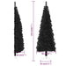 Slim Artificial Half Christmas Tree with Stand Black 210 Cm