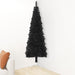Slim Artificial Half Christmas Tree with Stand Black 240 Cm