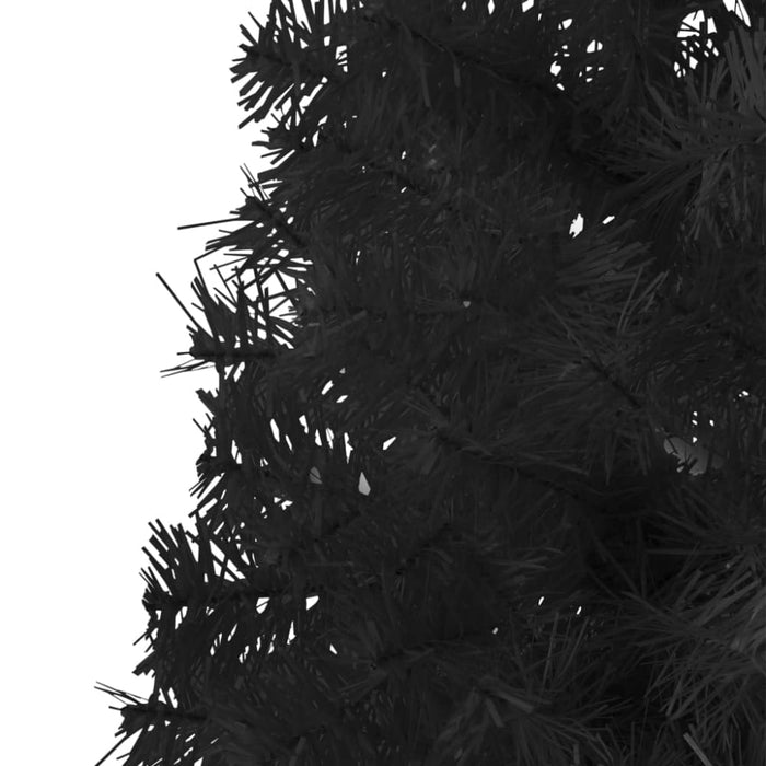 Slim Artificial Half Christmas Tree with Stand Black 240 Cm