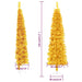 Slim Artificial Half Christmas Tree with Stand Gold 120 Cm
