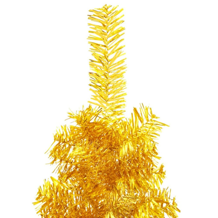 Slim Artificial Half Christmas Tree with Stand Gold 120 Cm