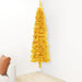 Slim Artificial Half Christmas Tree with Stand Gold 180 Cm