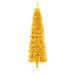 Slim Artificial Half Christmas Tree with Stand Gold 180 Cm