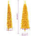 Slim Artificial Half Christmas Tree with Stand Gold 180 Cm