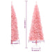 Slim Artificial Half Christmas Tree with Stand Pink 150 Cm