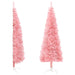 Slim Artificial Half Christmas Tree with Stand Pink 150 Cm