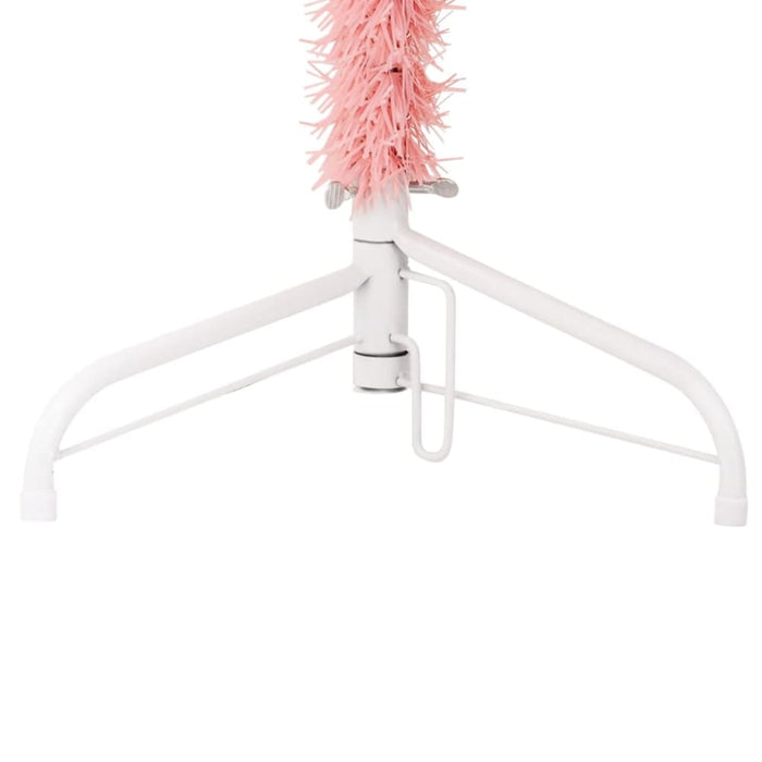 Slim Artificial Half Christmas Tree with Stand Pink 150 Cm