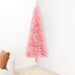Slim Artificial Half Christmas Tree with Stand Pink 210 Cm