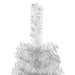 Slim Artificial Half Christmas Tree with Stand Silver 180