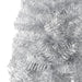 Slim Artificial Half Christmas Tree with Stand Silver 180