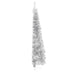Slim Artificial Half Christmas Tree With Stand Silver 180