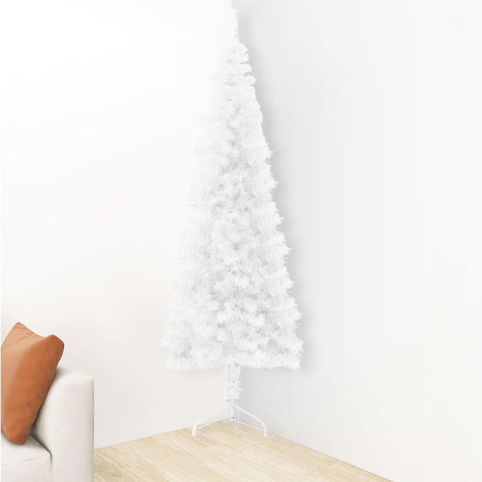 Slim Artificial Half Christmas Tree with Stand White 120 Cm