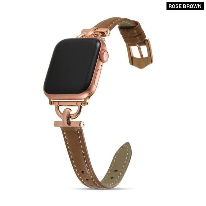 Slim Thin Correa Leather Watchband for Apple Watch