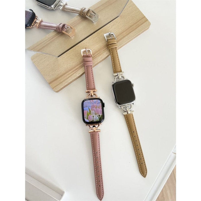 Slim Thin Correa Leather Watchband for Apple Watch