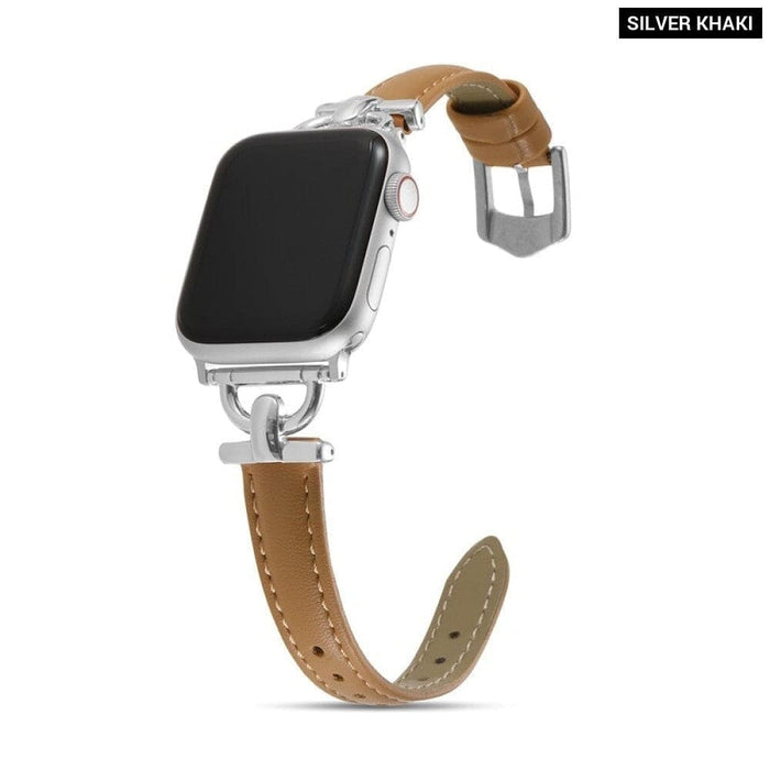 Slim Thin Correa Leather Watchband for Apple Watch