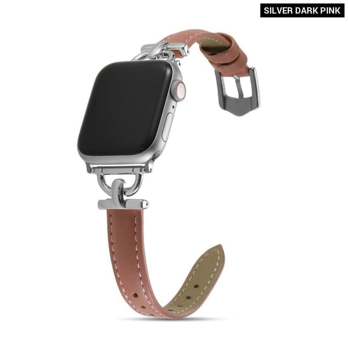 Slim Thin Correa Leather Watchband for Apple Watch