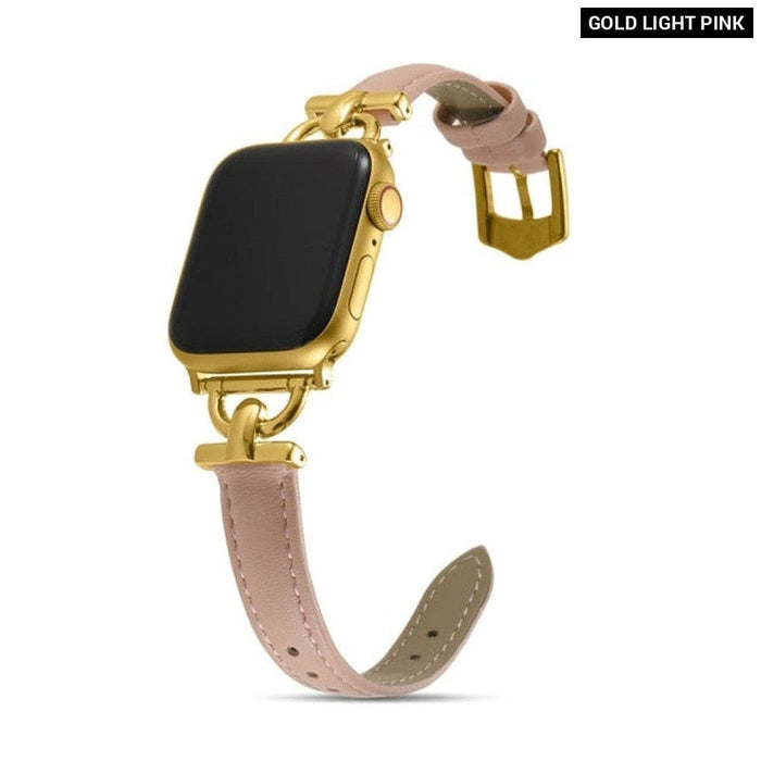 Slim Thin Correa Leather Watchband for Apple Watch