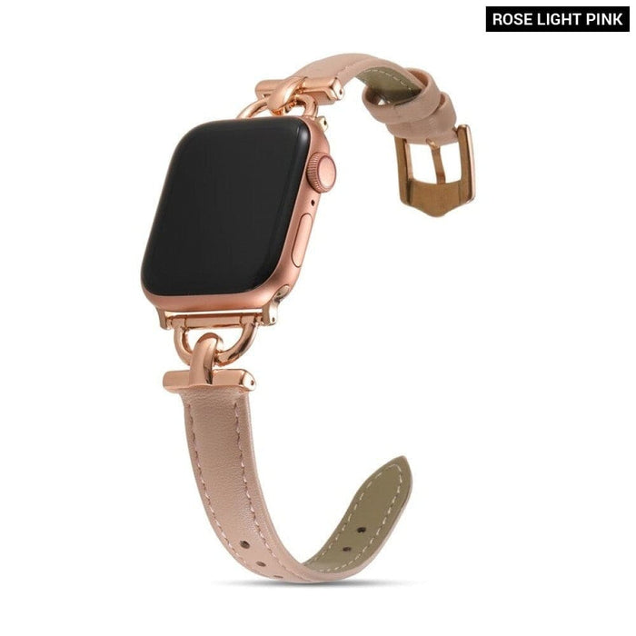 Slim Thin Correa Leather Watchband for Apple Watch