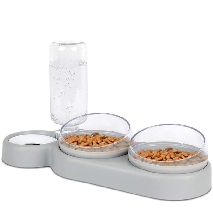 Non-slip 15°tilt 360° Rotatable Automatic Double Food Bowl