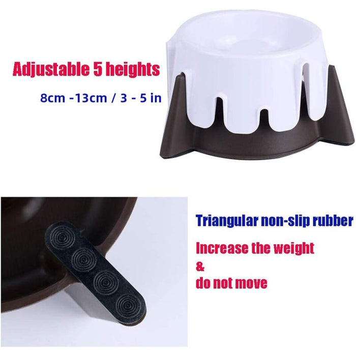 Non - slip Adjustable Height Slow Feeder Dog Bowlfor Small