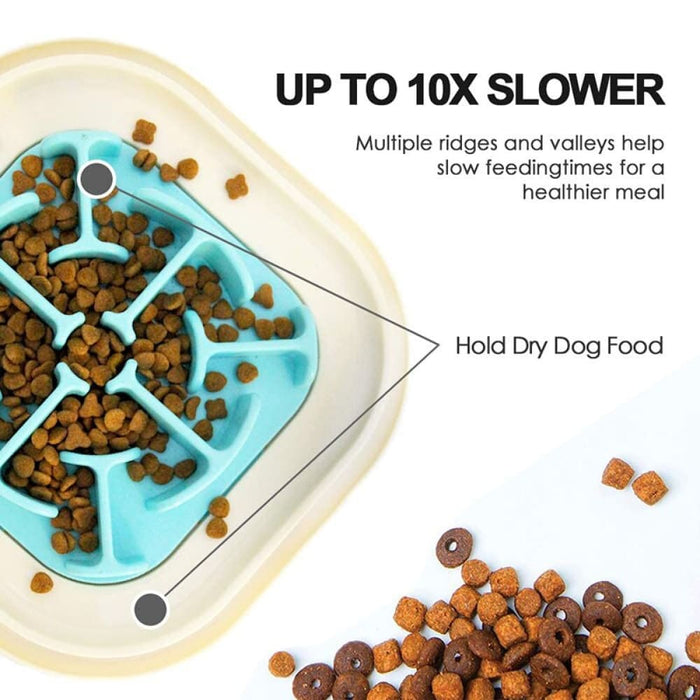 Non - slip Anti - gulping Pet Food Eat Slow Feeder Dog Bowl