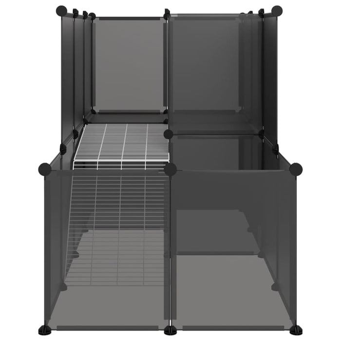 Small Animal Cage Black 142x74x93 Cm Pp and Steel Tabpit