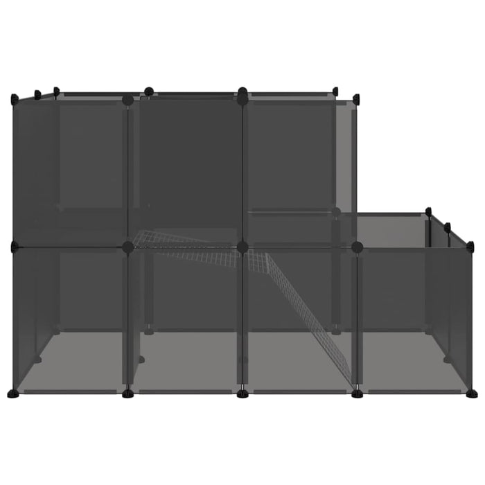 Small Animal Cage Black 142x74x93 Cm Pp and Steel Tabpit