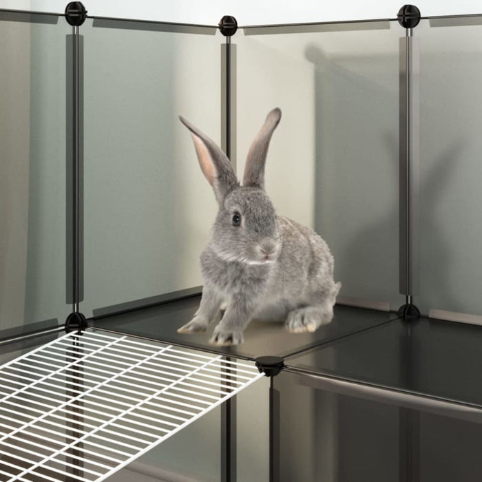 Small Animal Cage Black 143x107x93 Cm Pp and Steel Tabplk