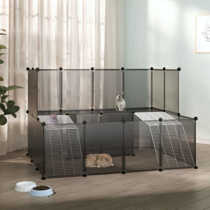 Small Animal Cage Black 143x107x93 Cm Pp and Steel Tabplk