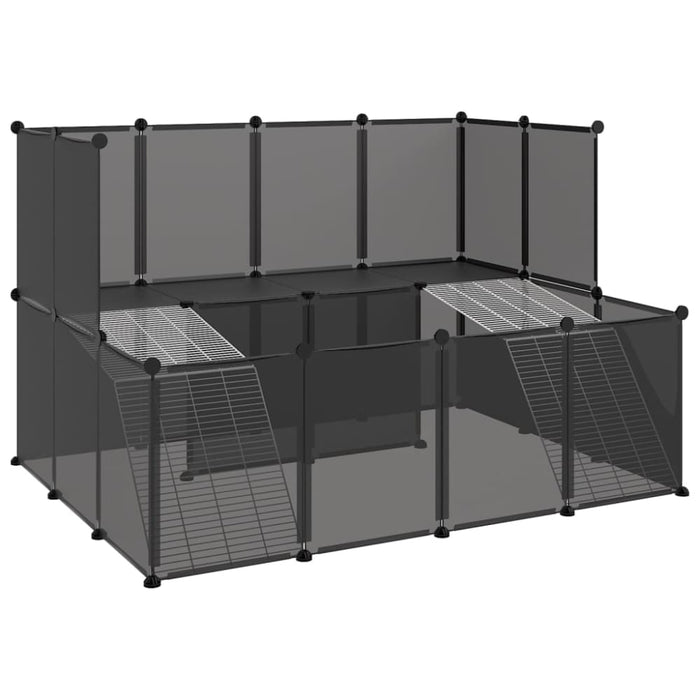 Small Animal Cage Black 143x107x93 Cm Pp and Steel Tabplk