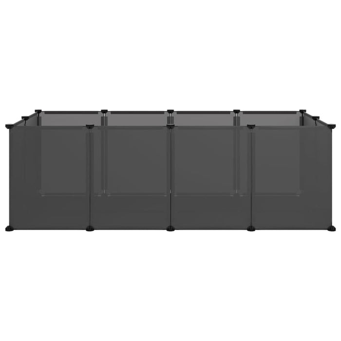 Small Animal Cage Black 144x74x46.5 Cm Pp and Steel Tabpio