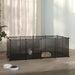 Small Animal Cage Black 144x74x46.5 Cm Pp and Steel Tabpio